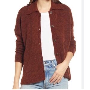Madewell Carabelle Polo Cardigan Wool Button up Sweater
